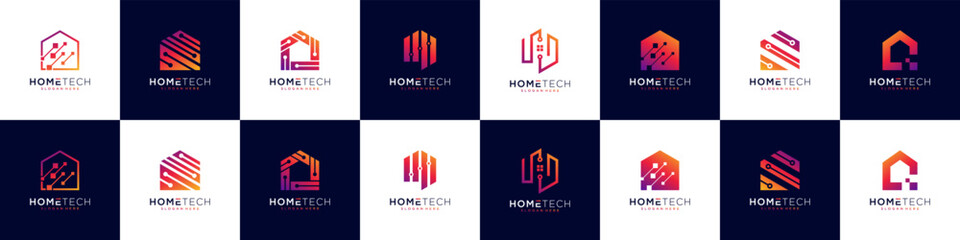 Set of Building logo design inspiration. Symbol for construction, apartment, architecture, property, home, hotel and etc.