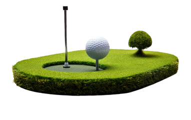 Unveiling the Recreational Essence of the Compact Putting Green in Isolation on a White or Clear Surface PNG Transparent Background.