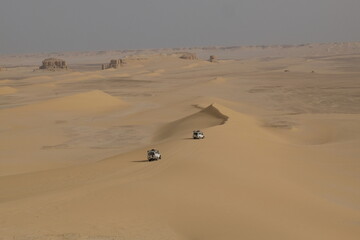 Fototapeta na wymiar Travelling through the desert in Egypt