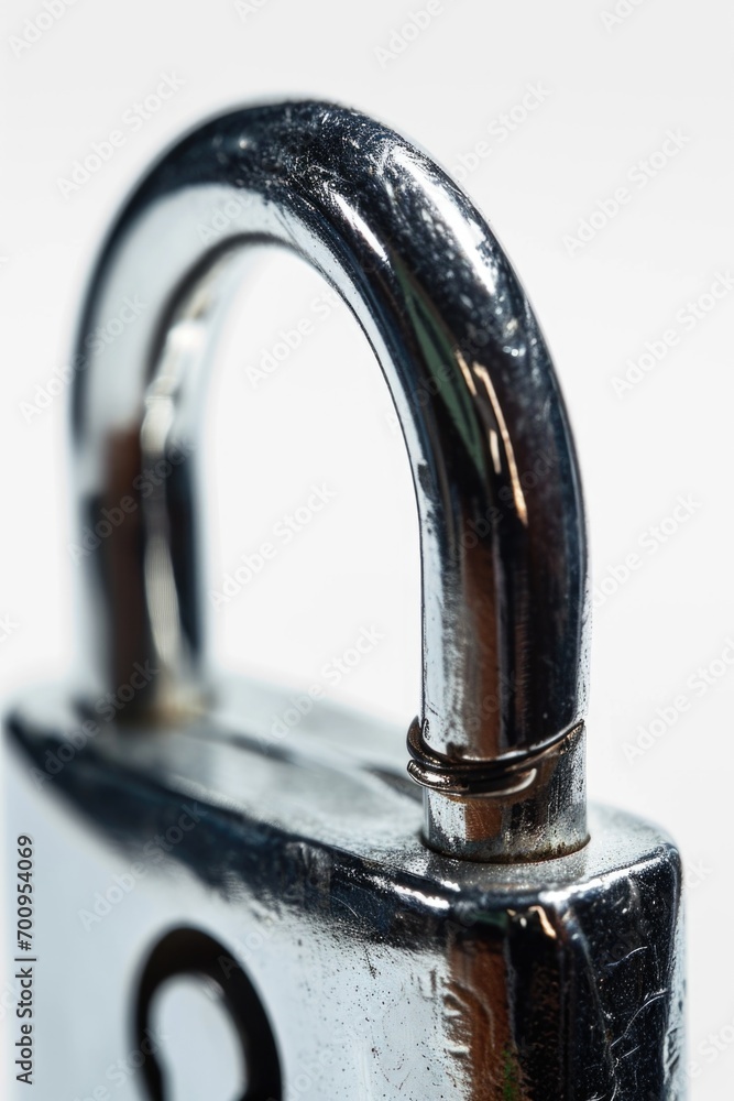 Aufkleber A close up of a metal padlock with a unique number on it. This image can be used to represent security, protection, or locking mechanisms