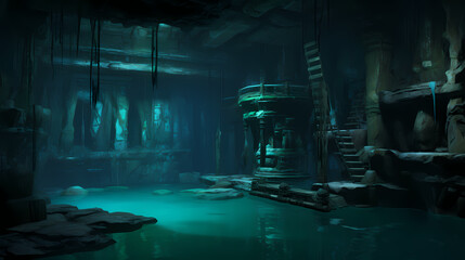 concept art of flooded futuristic residence