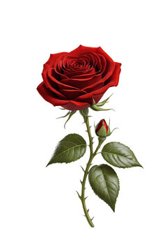 photo of red roses for valentines day, for advertisement isolated on transparent background