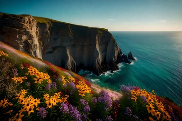 cliffs of moher at sunset generated by AI technology