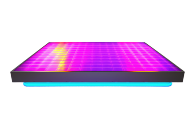 Interactive LED Dance Floor Tiles Isolated on a White or Clear Surface PNG Transparent Background.