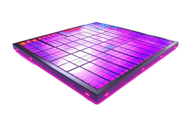 Isolated View of Interactive LED Dance Tiles on a White or Clear Surface PNG Transparent Background.