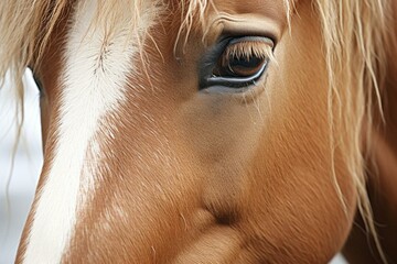 Close-up of a sad cartoon horse. Generative AI