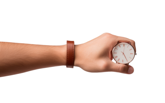 Man's Hand Holding Stainless Steel Travel Mug on a White or Clear Surface PNG Transparent Background.