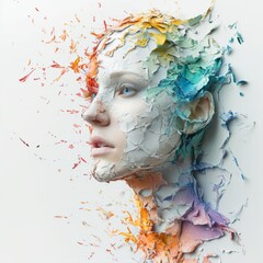 Abstract woman portrait, AI generated