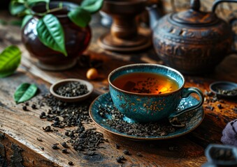 Chill and warm tea, AI generated