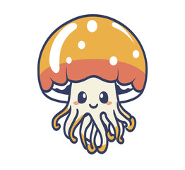 illustration of a cute jellyfish vector