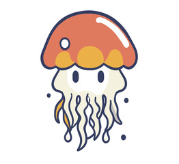 illustration of a cute jellyfish vector