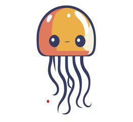 illustration of a cute jellyfish vector