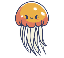 illustration of a cute jellyfish vector