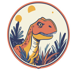 illustration dinosaurs for tshirt design