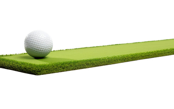 A Solo Exhibit Showcasing the Essential Role of a Putting Mat with Ball Return Channel on White or PNG Transparent Background.