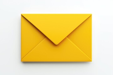 A yellow envelope resting on a white surface. Suitable for various business and communication concepts