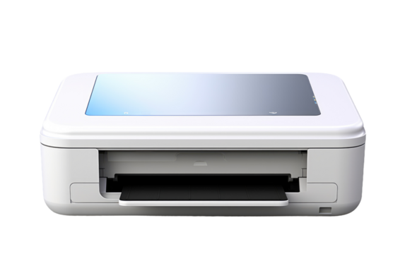 Portable Printer One Captured Image on a White or Clear Surface PNG Transparent Background.
