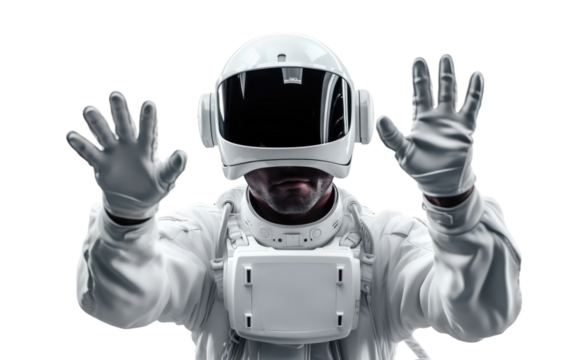 Virtual Reality Space Experience Unveiled on a White or Clear Surface PNG Transparent Background.