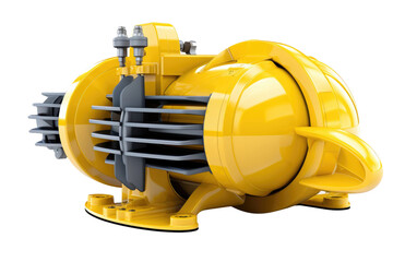 An Insight into the Isolated Wave Energy Converter on a White or Clear Surface PNG Transparent Background.