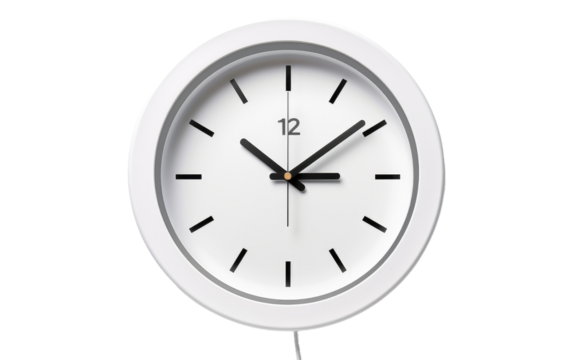 Exploring the Features of Wireless Charging Wall Clock on a White or Clear Surface PNG Transparent Background. - Powered by Adobe