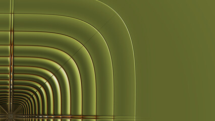 nested set of similar shaped curves on a green brown olive-green background