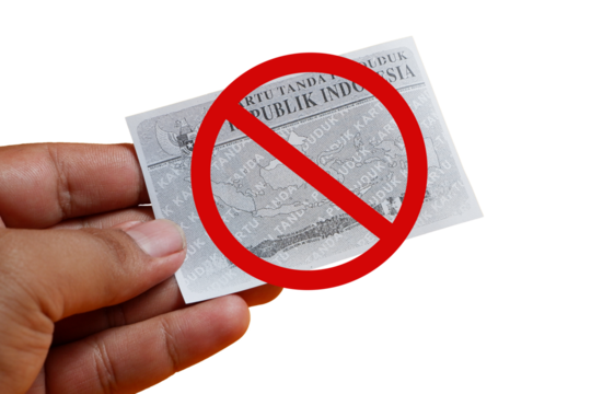 photocopy of Kartu Tanda Penduduk or KTP and not symbols. identity card for Indonesian citizens. the concept of prohibiting the use of photocopies of ID card