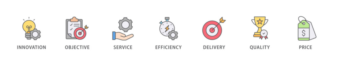 Product engineering banner web icon vector illustration concept with icon of design, innovation, planning, support, testing, development, management, deployment