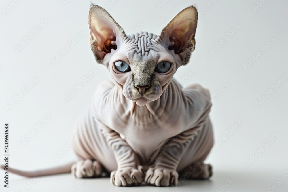 Aufkleber A cat with striking blue eyes sits calmly on a pristine white surface. This versatile image can be used in various contexts