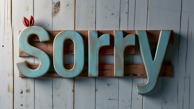 sign with sorry on it. 