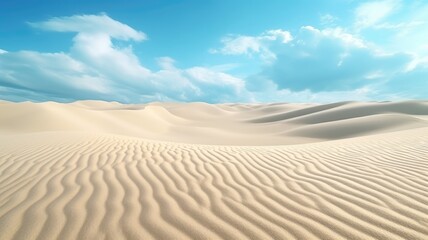 Fototapeta na wymiar Whispers of the Wind: The Dance of Crystallized Sand Dunes Under the Azure Sky