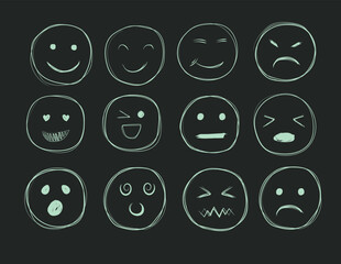 Emoji set of simple line icons. Collection of web icons for UIUX design. Editable vector stroke 24x24 Pixel Perfect