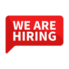 We Are Hiring In Red Rectangle Shape For Recruitment Member Promotion Business Marketing Social Media Information
