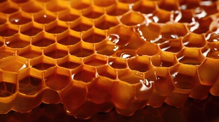 Marco juicy honeycomb background. Fresh sweet honey. Healthy foods