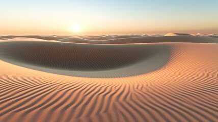Golden Horizon, A Glimpse of Digital Dunes at Sunset