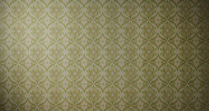 Fototapeta Old wallpaper on the wall. Old wallpaper for texture or background.