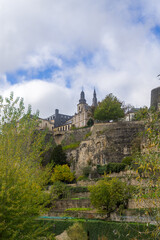 Fototapeta na wymiar View to the abbey called Neimenster in the city Luxembourg