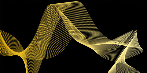 Sound waves oscillating glow yellow light, Abstract technology background.Abstract Modern Background With White Wave Lines. Technology Backdrop.