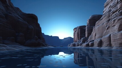 Moonlit Majesty: A Night in Ephemeral Glassy Canyon