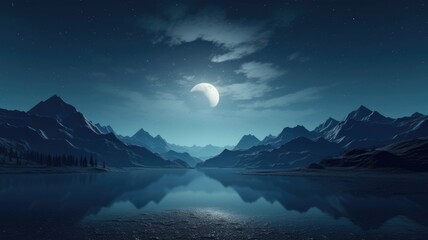 Moonlit Majesty, A Glimpse of the Ephemeral Glassy Mountain
