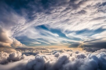 Fototapeta na wymiar blue sky with fluffy clouds 