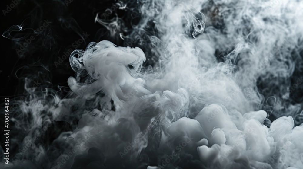 Sticker A captivating black and white photo capturing a cloud of smoke. Ideal for adding a touch of mystery and intrigue to various projects