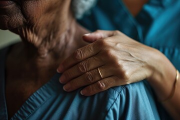 Fototapeta premium A close-up view of a person's hand wearing a beautiful ring. Perfect for jewelry advertisements or wedding-related designs