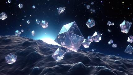 Celestial Dance: Crystals Adrift in Space