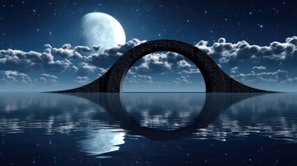  Lunar Arch Bridge Over Glassy Waters
