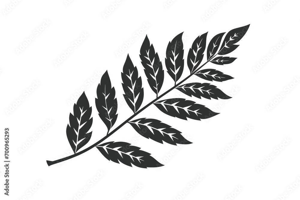 Aufkleber a simple black and white silhouette of a leaf. can be used for various design projects