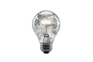 Empty light bulb against isolated on PNG Background. Generative Ai.