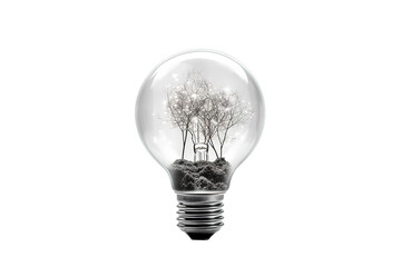 Empty light bulb against isolated on PNG Background. Generative Ai.
