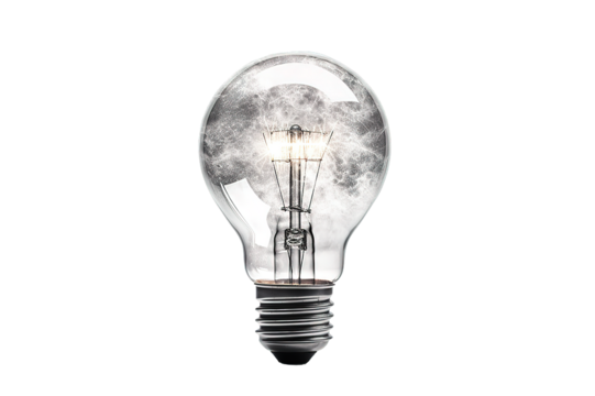 Empty light bulb against isolated on PNG Background. Generative Ai. - Powered by Adobe