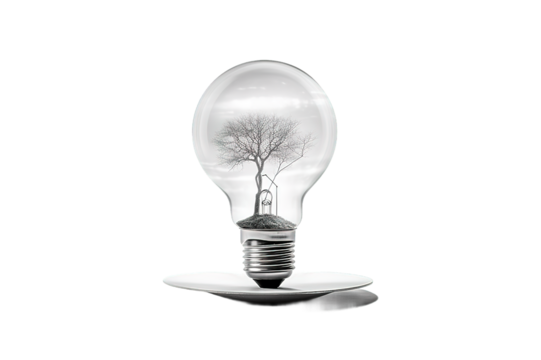 Empty light bulb against isolated on PNG Background. Generative Ai. - Powered by Adobe