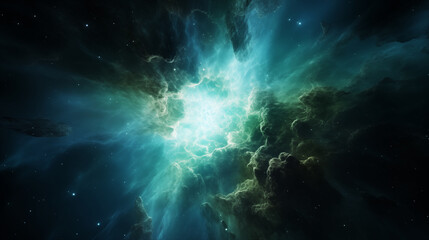 Nebula clouds in space, ai-generated